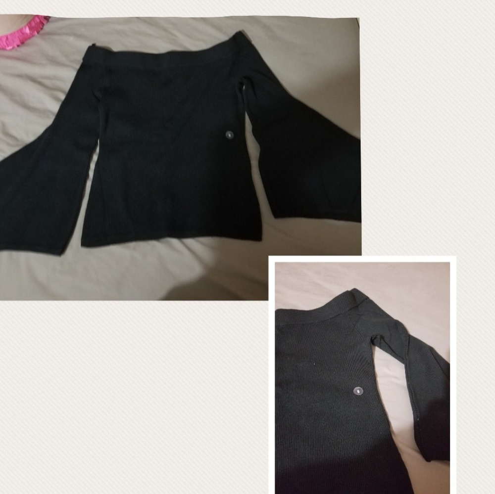NWT Off shoulder black sweater